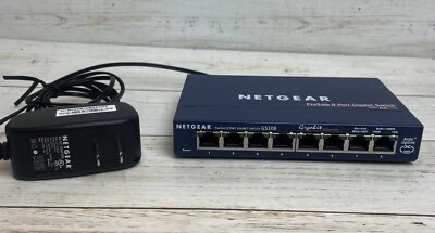 NETGEAR GS108 v3 ProSafe 8 Port Gigabit Switch Tested Working - Image 1 of 4