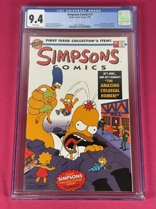 1993 Simpsons Comics #1 CGC 9.4 WEISS - Bongo Comics NEWSSTAND ausziehbares Poster! - Bild 1 von 5