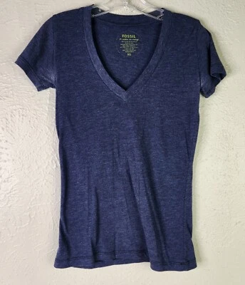 Camiseta Fossil Mujer Azul Oscuro Talla XS 50% Moderna 50% Vintage Buen Estado Foto 1 de 4