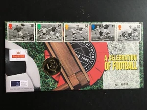 GB 1996 Football Legends £2 Coin Cover , Wembley Special Postmark (AA140) - Picture 1 of 2