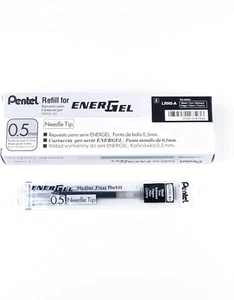 Pentel Refill Ink for EnerGel Liquid Gel Pen, fine (0.5mm), Black Ink, Box of 12 - Picture 1 of 8