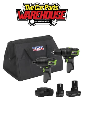 Sealey 2 x 10.8V SV10.8 Series Combi Drill & Impact Driver Kit - CP108VCOMBO3 - Image 1 of 4