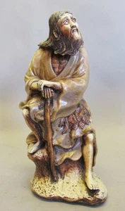 Fine & Large Antique 14" JAPANESE Art Pottery Figure of Elder,  circa 1920s - Picture 1 of 11