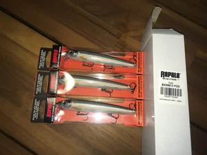 RAPALA BX WEALKING MINNOW 13's=3 PEARL GREY SHINER COLORED FISHING LURES - Picture 1 of 1