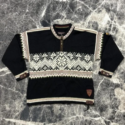 Vintage Dale of Norway Sweater Size Small Olympics Fair Isle Nordic Wool Black - Image 1 of 4