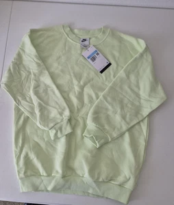 Nike Sweatshirt Kids Medium Green Crewneck FD2923-303 Swoosh Logo Pullover Youth - Picture 1 of 6