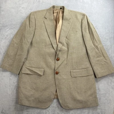Blazer deportivo Orvis para hombre 46L 100 % seda‎ abrigo chaqueta pata de gallo nudo botón marrón Foto 1 de 4