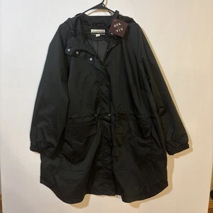Women's Rain Jacket - Ava & Viv Black 2X - Picture 1 of 10