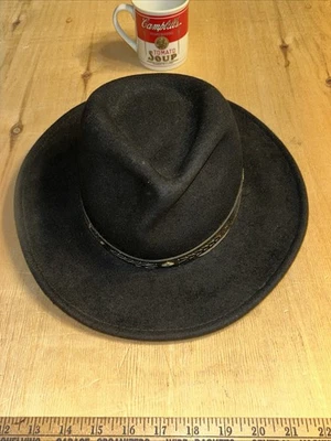 De colección Fedora Negro Dorfman Pacific M Hombres Escala Outback Sombrero Clásico 100% Lana Foto 1 de 4