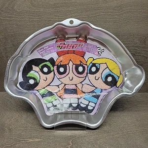 The Powerpuff Girls Cake Pan Wilton Metal Aluminum 2105-9902 Baking Mold VTG - Picture 1 of 10
