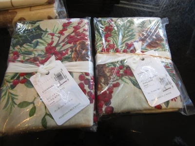 2 Pottery Barn Holly Berry венок стандартные шамсы Рождественский лен мульти новый с ярлыками - Изображение 1 из 2