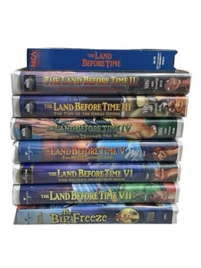 8 Vintage VHS "Land Before Time" Clamshell Video Set Volumes 1-7 + Big Freeze - Bild 1 von 5
