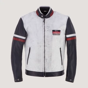 jacke leder herren weiß Motorrad echt Biker Echt Bomber Helstons Leather - Bild 1 von 7