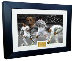 12x8 A4 Christiano Ronaldo "REAL MADRID CELEBRATION" Autographed Photo Photog... - Photo 1/2