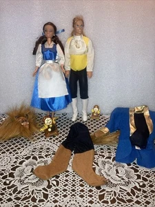 Disney Classics Beauty and the Beast PAIR Belle Barbie Doll 1991 Mattel VINTAGE - Picture 1 of 6