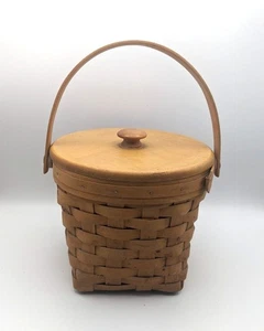 Longaberger Measuring Basket with Liner Lid Handle 1996 Ice Bucket Planter 6" - Picture 1 of 7