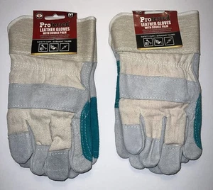 Guantes de trabajo de cuero Brighton con doble palma. 2 pares de guantes medianos. Nuevo. - Imagen 1 de 5