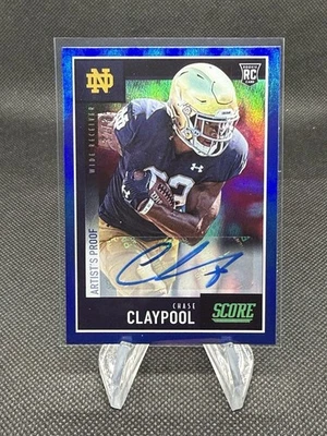 2020 Score Chase Claypool Blue Artist Proof Rookie Autograph /35 #417 - Image 1 of 3