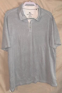Polo Tommy Bahama XL Azul Claro Tencel/Poliéster Logo Cuello - Imagen 1 de 5