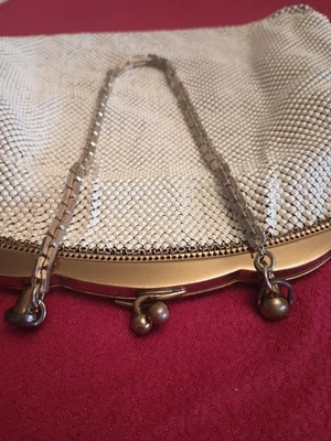 Vtg Whiting & Davis Enameled Mesh /Rare Block Chain Strap! Made In USA  - Image 1 of 4