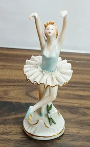 Vtg Nuova Capodimonte Ballerina with Gold Accents=Porcelain/6" tall=Italy made - Picture 1 of 15