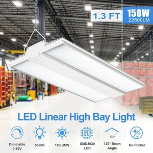 150W LED Linear High Bay Light, Kommerzielle Ladenbeleuchtung Leuchte 5000K 22.500LM - Bild 1 von 15