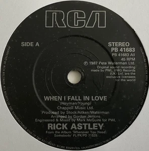 Rick Astley - When I Fall In Love - 7” Vinyl Single (2) - Picture 1 of 3
