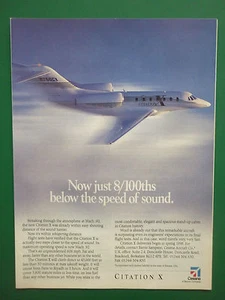 11/1995 PUB CESSNA AIRCRAFT TEXTRON AVION CITATION X BUSINESS JET PURPLE AD - Picture 1 of 1
