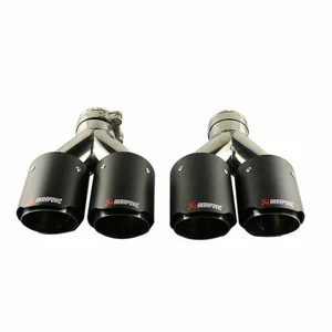 For AK Carbon Fiber Exhaust Tip Dual Pipe ID:2.5" 63mm OD:4" 102mm Matte Black - Picture 1 of 6
