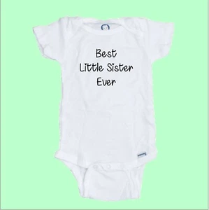 Best Little Sister Custom Printed Onesie Bodysuit FREE SHIPPING - Picture 1 of 4