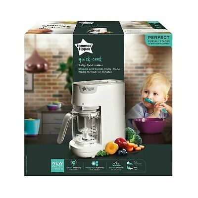 Tommee Tippee Quick Cook Baby Food Blender White Blender Steamer Food Processor • 49£