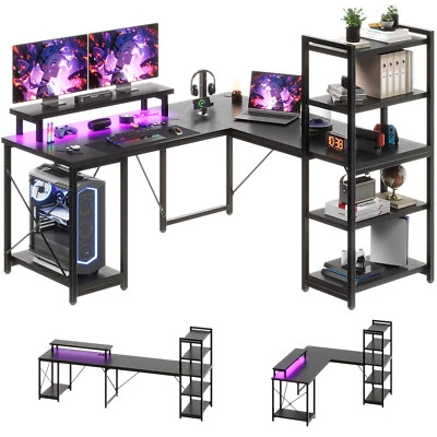 Gunji 140×140cm, Gaming Schreibtisch, L-förmiger Computertisch Eckschreibtisch - Bild 1 von 4