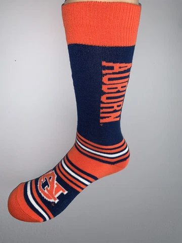 AUBURN TIGERS NCAA COLLEGE LOGO GO TEAM DRESS SOCKS MENS Large Cover