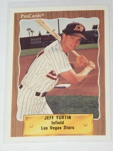 1990 PROCARDS LAS VEGAS STARS JEFF YURTIN CARD #132 - Picture 1 of 2