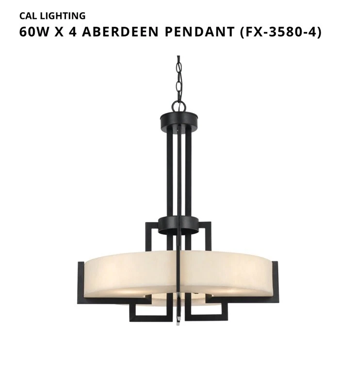 Cal Lighting - FX-3580-4 - Aberdeen - Colgante de cuatro luces Foto 1 de 2
