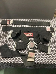 RJS Racing Seat Belt 5 Point Cam Lock Harness Black Used - Picture 1 of 13