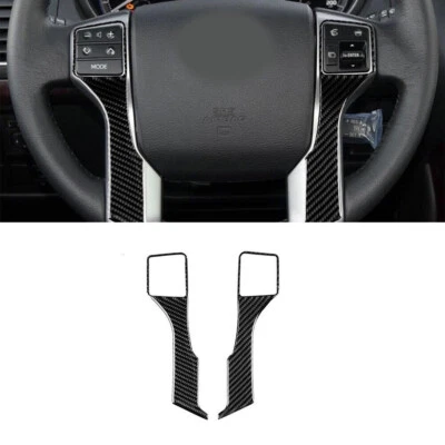 Acabamento da tampa do volante de fibra de carbono para Toyota Land Cruiser Prado 2010-18 - Imagem 1 de 4