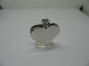 ANELLO 2 CUORI ARGENTO 925% RODIATO ORO BIANCO incisione nomi e spedizione 1 g - Foto 1 di 5