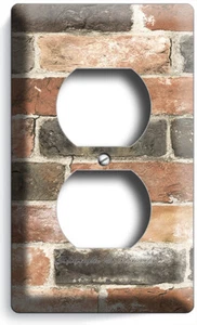 RUSTIC RECLAIMED EXPOSED WORN OUT BRICK OUTLET PLATE ROOM HOME MAN CAVE HD DECOR - Bild 1 von 1