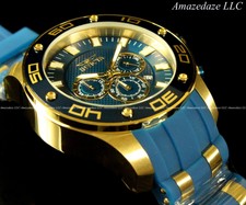 NEW Invicta Men's 50mm Pro Diver Scuba VD53 Chronograph Blue Strap 100M Watch !!