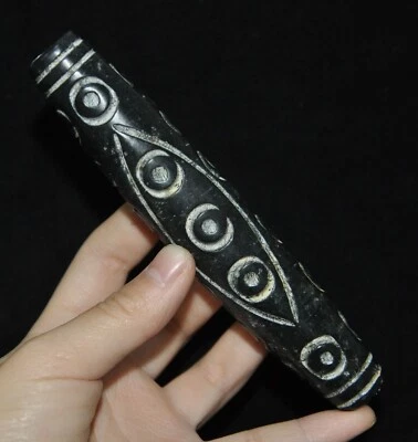 Colgante estatua Feng Shui Yu Cong tallado en hierro meteorito cultura Hongshan de 5"" Foto 1 de 4