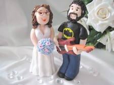 Personalised Wedding Cake topper Sposa e Sposo, unico Argilla fatte a mano RICORDO