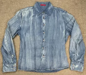 Camisa vaquera de manga larga con botones Daniele Alessandrini para hombre talla XL - Imagen 1 de 10