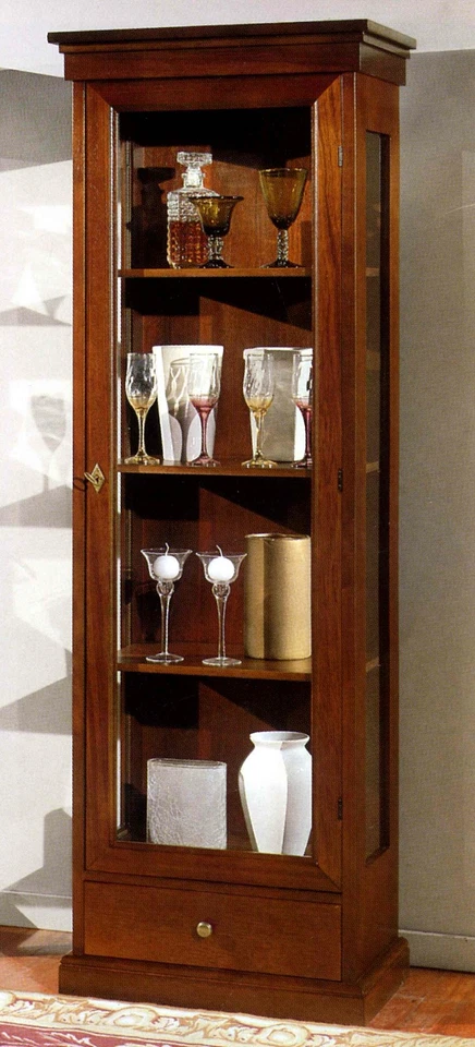 VETRINA DISPENSA CRISTALLIERA CREDENZA LIBRERIA COLORE CILIEGIO - Immagine 1 di 1