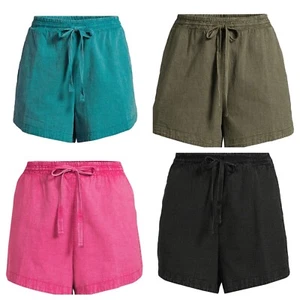 Time and Tru Women's Garment Dye Pull On Shorts, 3.5" Inseam XS, S, L, XXL, XXXL - Picture 1 of 13