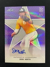 JOSH HEATH 2020 LEAF PERFECT GAME NATIONAL SHOWCASE PURPLE AUTO 1/1 *10381