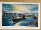 German U Boat naval aviation Art print Submarine SIGNED OESTON AND ALDRED EICK