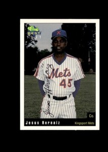 Jesus Hernaiz 1991 Classic Best Kingsport Mets authentic autographed card