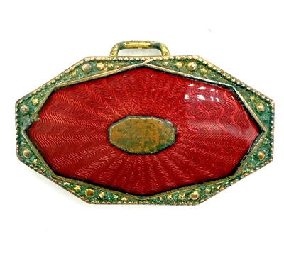 Antique Guilloche Belt Buckle FULCO Italian Designer - Image 1 of 4