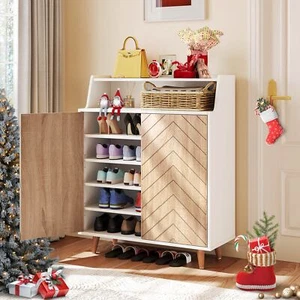 5-Tier Shoe Storage Cabinet with Door for Entryway Large Capacity Shoes Rack - Picture 1 of 16